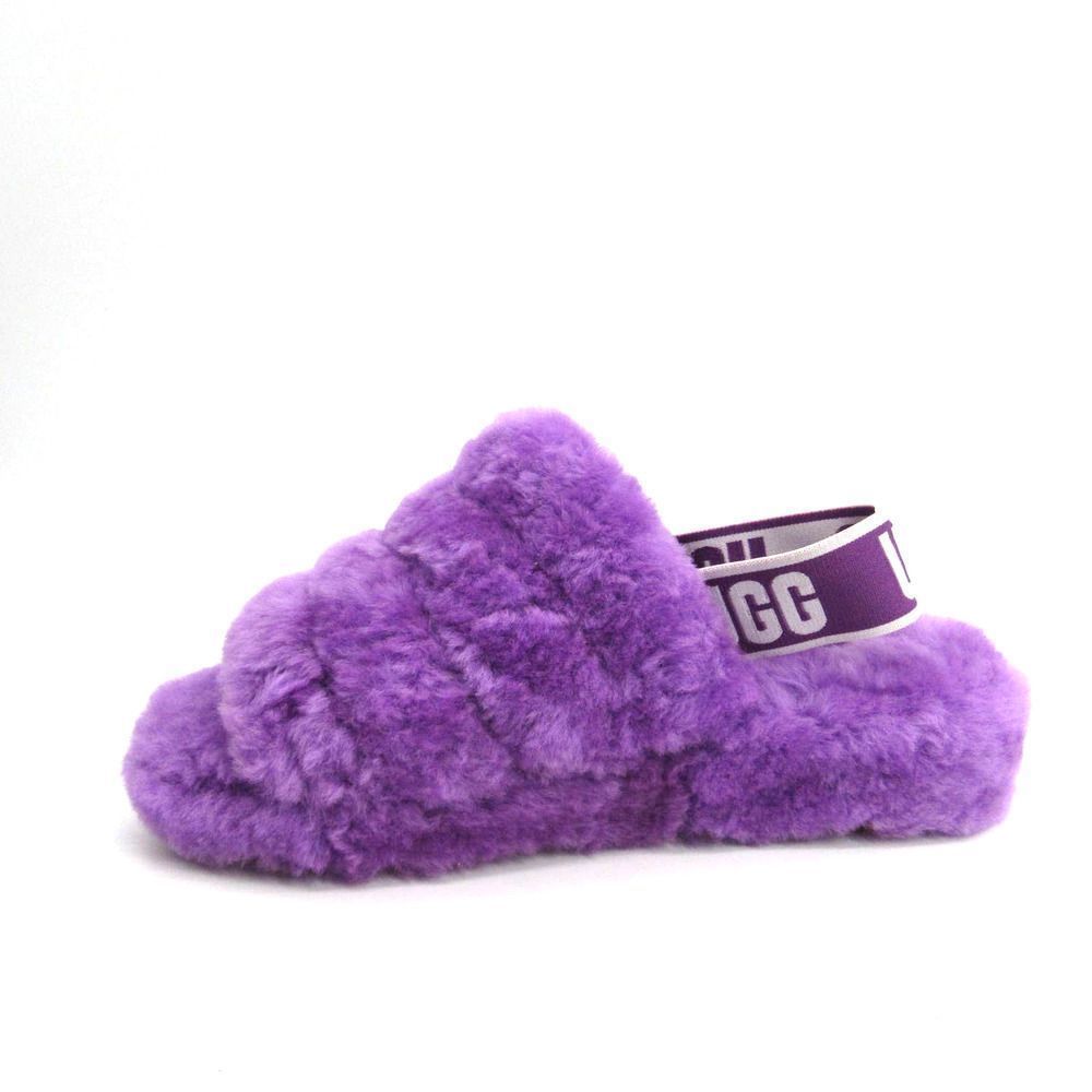UGG Women's Fluff Yeah Slide Sheepskin Slippers In Purple Sky Sz 6 - Picture 5 of 8